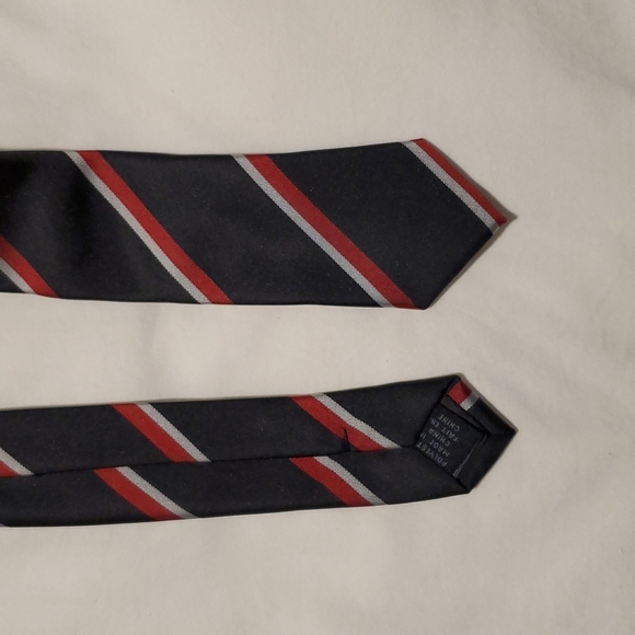Men's black with red and silver strip Aldo Polyester Tie - Picture 2 of 7